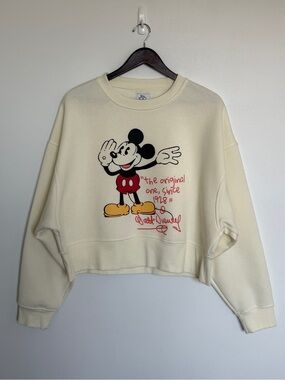 Primark Women’s Cream Mickey Mouse Cropped Sweatshirt